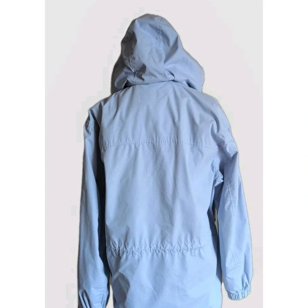 Medium Pacific Tech Women's Spring Jacket Powder Blue Snap Hood Adjustable Waist